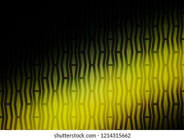 Dark Green, Yellow vector layout with flat lines. Lines on blurred abstract background with gradient. Best design for your ad, poster, banner.