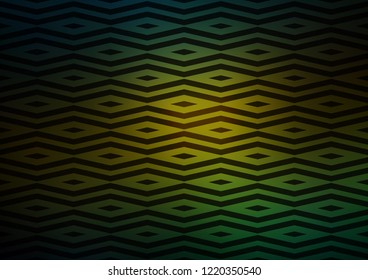 Dark Green, Yellow vector layout with lines, triangles. Triangles on abstract background with colorful gradient. Best design for your ad, poster, banner.