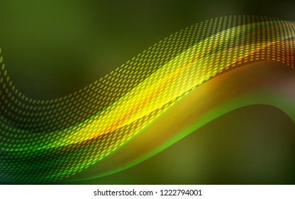 Dark Green, Yellow vector layout with circles, lines. Design with connection of dots and lines on colorful background. Design for your business advert.