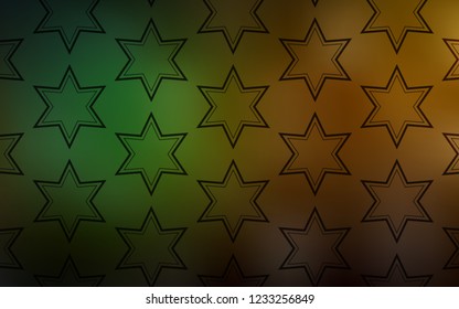 Dark Green, Yellow vector layout with bright stars. Modern geometrical abstract illustration with stars. Best design for your ad, poster, banner.