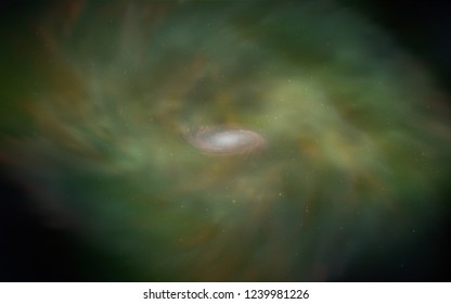Dark Green, Yellow vector layout with cosmic stars. Space stars on blurred abstract background with gradient. Best design for your ad, poster, banner.