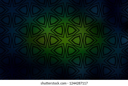 Dark Green, Yellow vector layout with bright stars. Shining colored illustration with stars. Best design for your ad, poster, banner.