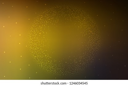Dark Green, Yellow vector layout with cosmic stars. Shining illustration with sky stars on abstract template. Smart design for your business advert.