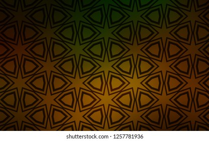 Dark Green, Yellow vector layout with bright stars. Stars on blurred abstract background with gradient. Pattern for wrapping gifts.