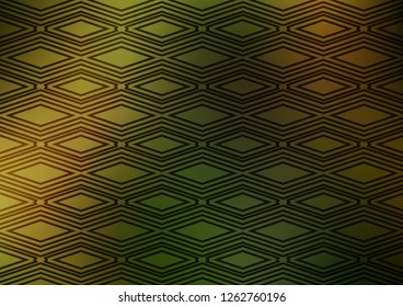 Dark Green, Yellow vector layout with lines, rectangle. Colorful illustration with lines, cubes on abstract template. Pattern for websites, landing pages.