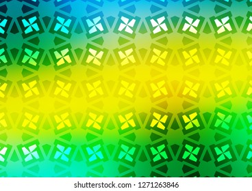 Dark Green, Yellow vector layout with lines, rectangles. Abstract illustration with colorful lines, cubes. Smart design for your business advert.