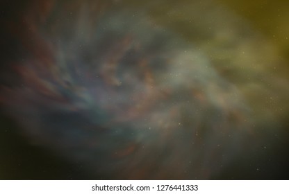 Dark Green, Yellow vector layout with cosmic stars. Shining colored illustration with bright astronomical stars. Template for cosmic backgrounds.