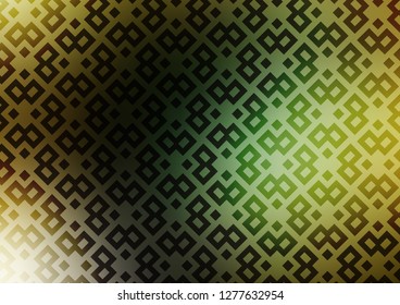 Dark Green, Yellow vector layout with lines, rectangles. Decorative design in abstract style with rectangles. Pattern can be used for websites.
