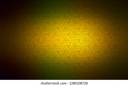 Dark Green, Yellow vector layout with lines, triangles. Beautiful illustration with triangles in nature style. Pattern for busines ad, booklets, leaflets