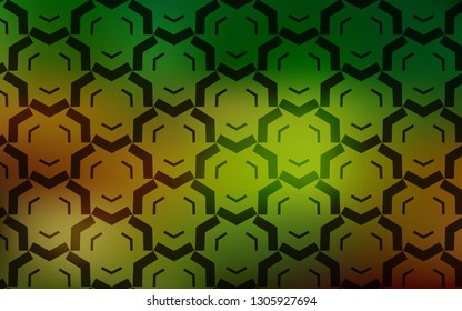 Dark Green, Yellow vector layout with bent lines. Geometric illustration in abstract style with gradient.  Colorful wave pattern for your design.