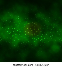 Dark Green, Yellow vector layout with bright stars. Shining colorful illustration with small and big stars. Pattern for wrapping gifts.