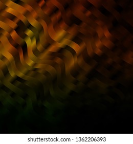 Dark Green, Yellow vector layout with curves. Colorful abstract illustration with gradient curves. Template for your UI design.