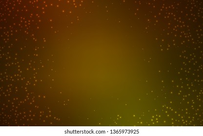 Dark Green, Yellow vector layout with cosmic stars. Space stars on blurred abstract background with gradient. Pattern for futuristic ad, booklets.