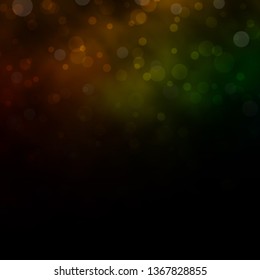 Dark Green, Yellow vector layout with circles. Glitter abstract illustration with colorful drops. New template for your brand book.