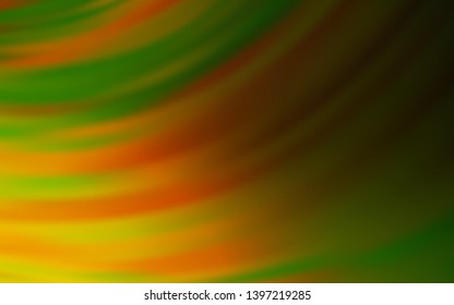 Dark Green, Yellow vector layout with bent lines. Brand new colorful illustration in simple style. The best colorful design for your business.
