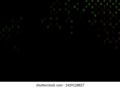 Dark Green, Yellow vector layout with latin alphabet. Shining colorful illustration with isolated letters. The pattern can be used for school, grammar websites.
