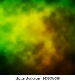 Dark Green, Yellow vector layout with cloudscape. Colorful illustration with abstract gradient clouds. Colorful pattern for appdesign.