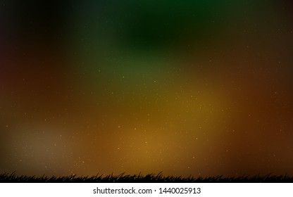 Dark Green, Yellow vector layout with cosmic stars. Glitter abstract illustration with colorful cosmic stars. Pattern for astrology websites.
