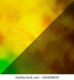 Dark Green, Yellow vector layout with circles. Abstract decorative design in gradient style with bubbles. Pattern for websites, landing pages.