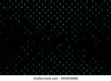 Dark Green, Yellow vector layout with latin alphabet. Abstract illustration with colored latin alphabet. The pattern can be used for ad, booklets, leaflets of education.