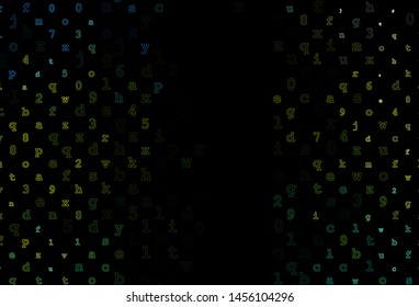 Dark Green, Yellow vector layout with latin alphabet. Modern geometrical illustration with ABC english symbols. The pattern can be used for ad, booklets, leaflets of education.