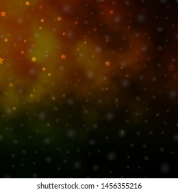 Dark Green, Yellow vector layout with bright stars. Colorful illustration with abstract gradient stars. Design for your business promotion.
