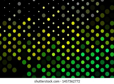Dark Green, Yellow vector layout with circle shapes. Blurred bubbles on abstract background with colorful gradient. Pattern for beautiful websites.