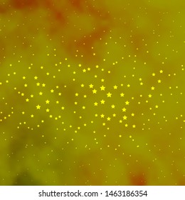 Dark Green, Yellow vector layout with bright stars. Decorative illustration with stars on abstract template. Theme for cell phones.