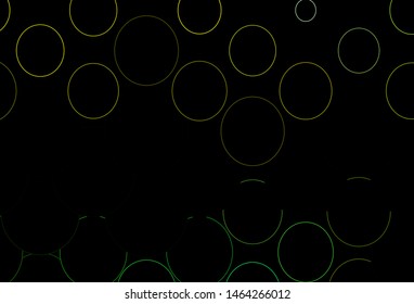 Dark Green, Yellow vector layout with circle shapes. Modern abstract illustration with colorful water drops. Template for your brand book.