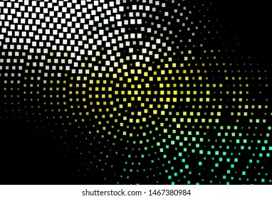 Dark Green, Yellow vector layout with lines, rectangles. Rectangles on abstract background with colorful gradient. Pattern for busines ad, booklets, leaflets