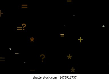 Dark Green, Yellow vector layout with algebra elements. Colored mathematic signs with gradient on white background. Pattern for ad, booklets, leaflets of education.