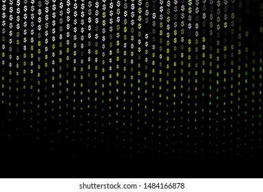 Dark Green, Yellow vector layout with banking symbols. Modern abstract illustration with symbols of money. The pattern can be used for ad, booklets, leaflets of banks.