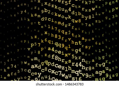 Dark Green, Yellow vector layout with latin alphabet. Shining colorful illustration with isolated letters. Smart design for promotion of university.