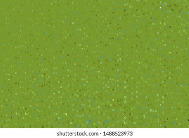 Dark Green, Yellow vector layout with latin alphabet. Modern geometrical illustration with ABC english symbols. Template for lettering, typography.