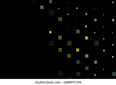Dark Green, Yellow vector layout with lines, circles. Modern abstract illustration with colorful circles, rectangles. Pattern for busines booklets, leaflets.