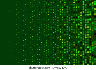 Dark Green, Yellow vector layout with circle shapes. Glitter abstract illustration with blurred drops of rain. Completely new template for your brand book.