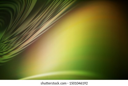 Dark Green, Yellow vector layout with bent lines. Shining colorful illustration in simple style. Abstract style for your business design.
