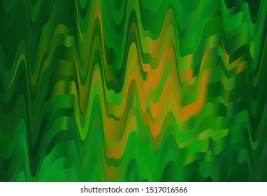 Dark Green, Yellow vector layout with wry lines. A sample with colorful lines, shapes. Colorful wave pattern for your design.