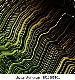 Dark Green, Yellow vector layout with curves. Bright sample with colorful bent lines, shapes. Pattern for ads, commercials.