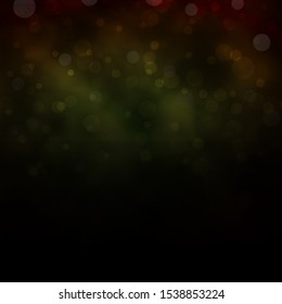 Dark Green, Yellow vector layout with circle shapes. Illustration with set of shining colorful abstract spheres. Pattern for booklets, leaflets.