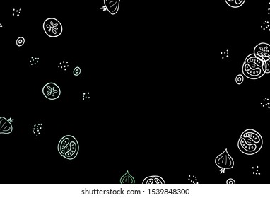 Dark Green, Yellow vector layout with restaurant food. Decorative illustration with food on abstract template. Design for ad, poster, banner of cafes or restaurants.