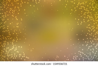 Dark Green, Yellow vector layout with cosmic stars. Shining illustration with sky stars on abstract template. Best design for your ad, poster, banner.