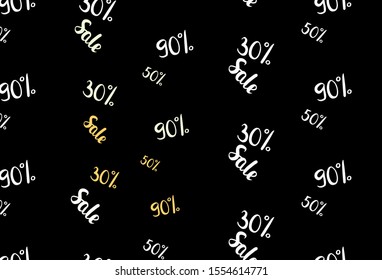 Dark Green, Yellow vector layout with discount of 30, 50, 90%. Gradient illustration with discount signs on white backdrop. Backdrop for ads, leaflets of Black Friday.