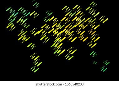 Dark Green, Yellow vector layout with flat lines. Modern geometrical abstract illustration with staves. Pattern for websites, landing pages.