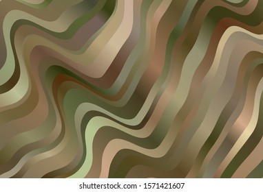 Dark Green, Yellow vector layout with curved lines. A completely new colorful illustration in simple style. A completely new template for your design.