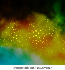 Dark Green, Yellow vector layout with bright stars. Colorful illustration with abstract gradient stars. Pattern for websites, landing pages.