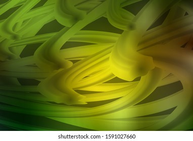 Dark Green, Yellow vector layout with bent lines. Geometric illustration in abstract style with gradient.  New composition for your brand book.