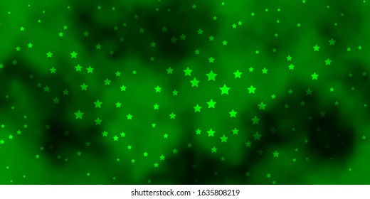 Dark Green, Yellow vector layout with bright stars. Shining colorful illustration with small and big stars. Design for your business promotion.