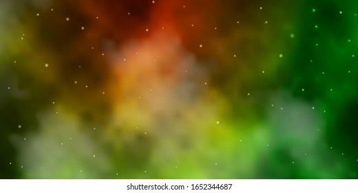 Dark Green, Yellow vector layout with bright stars. Colorful illustration with abstract gradient stars. Design for your business promotion.