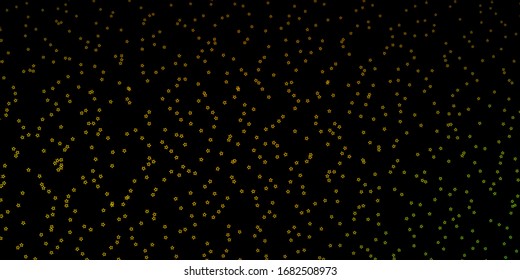 Dark Green, Yellow vector layout with bright stars. Modern geometric abstract illustration with stars. Pattern for new year ad, booklets.